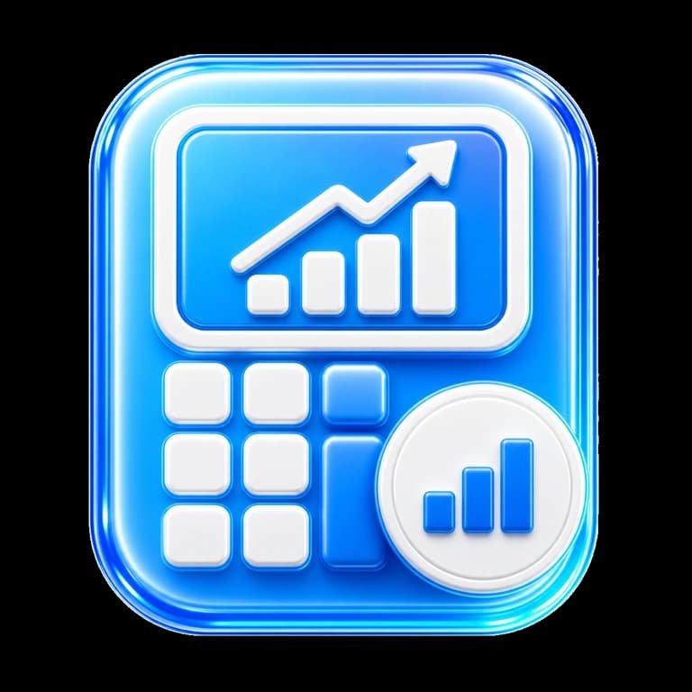 3D outbound ROI calculator icon with an upward chart